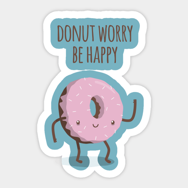 Donut worry, be happy Sticker by imjustmike